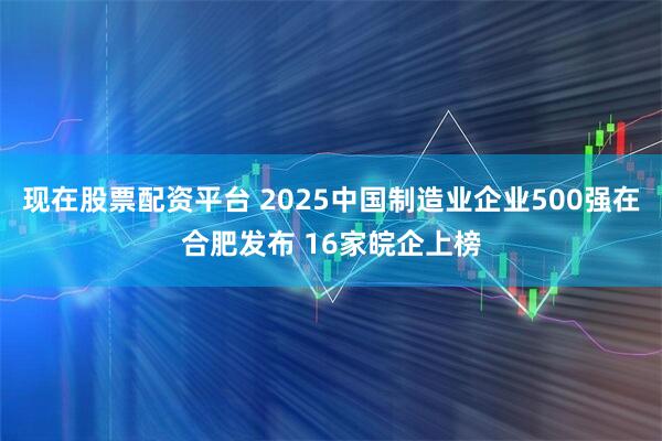 现在股票配资平台 2025中国制造业企业500强在合肥发布 16家皖企上榜
